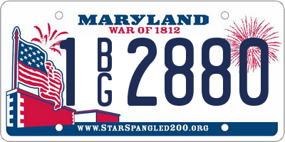 MD license plate 1BG2880