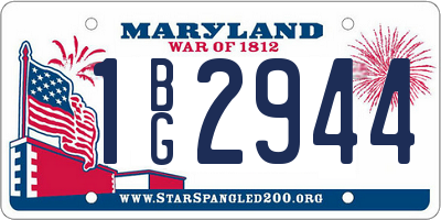 MD license plate 1BG2944
