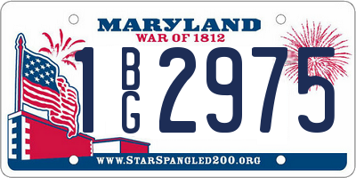 MD license plate 1BG2975