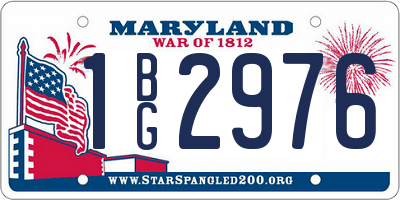 MD license plate 1BG2976