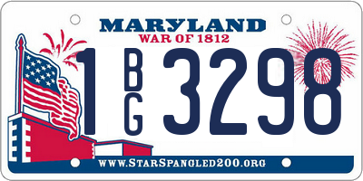 MD license plate 1BG3298