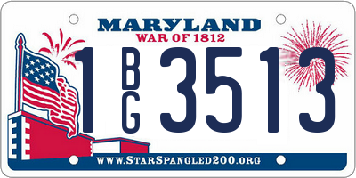 MD license plate 1BG3513