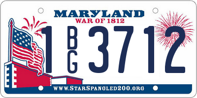MD license plate 1BG3712