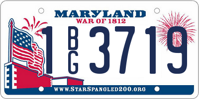 MD license plate 1BG3719