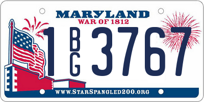 MD license plate 1BG3767