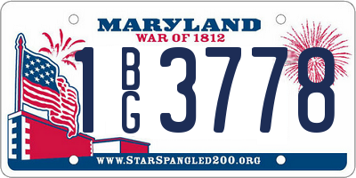 MD license plate 1BG3778