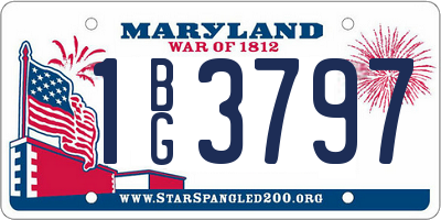 MD license plate 1BG3797