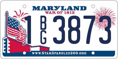 MD license plate 1BG3873