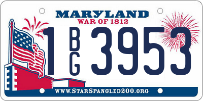 MD license plate 1BG3953