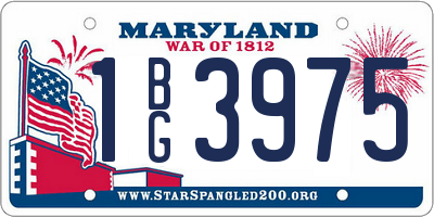 MD license plate 1BG3975