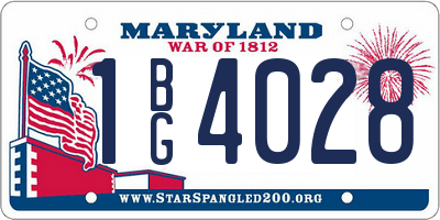 MD license plate 1BG4028