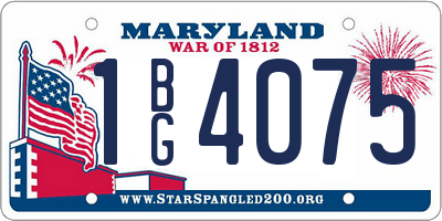 MD license plate 1BG4075