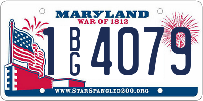 MD license plate 1BG4079