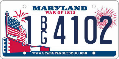 MD license plate 1BG4102