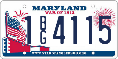 MD license plate 1BG4115