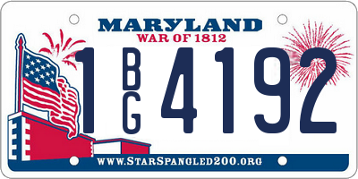MD license plate 1BG4192