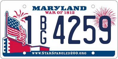 MD license plate 1BG4259