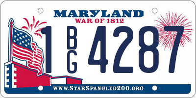 MD license plate 1BG4287