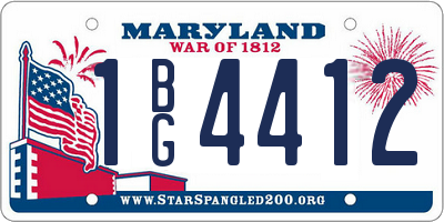 MD license plate 1BG4412