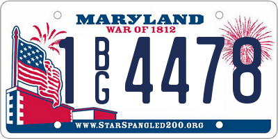 MD license plate 1BG4478