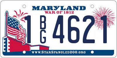 MD license plate 1BG4621