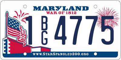 MD license plate 1BG4775