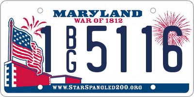 MD license plate 1BG5116