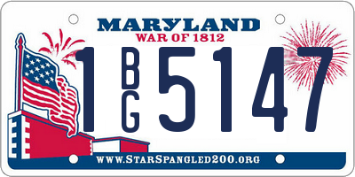 MD license plate 1BG5147