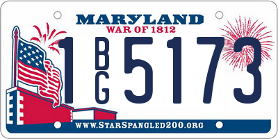MD license plate 1BG5173