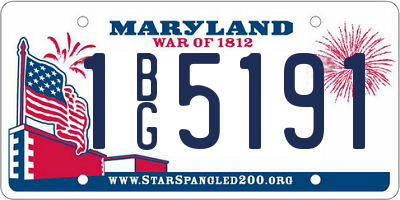 MD license plate 1BG5191