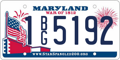 MD license plate 1BG5192