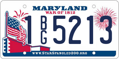 MD license plate 1BG5213