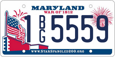 MD license plate 1BG5559