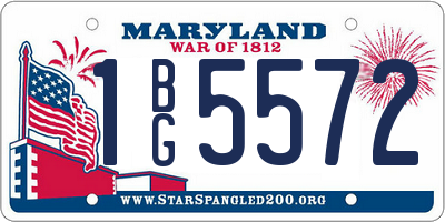 MD license plate 1BG5572
