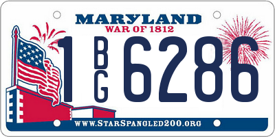 MD license plate 1BG6286