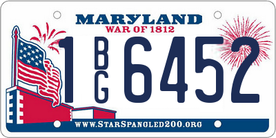 MD license plate 1BG6452
