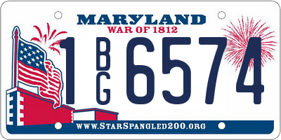 MD license plate 1BG6574
