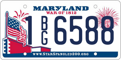 MD license plate 1BG6588