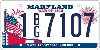 MD license plate 1BG7107