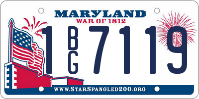 MD license plate 1BG7119