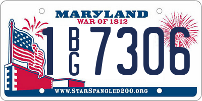 MD license plate 1BG7306