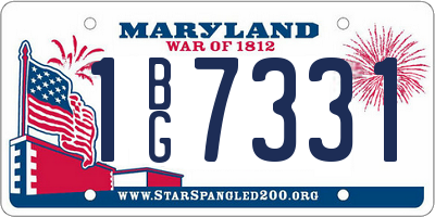 MD license plate 1BG7331