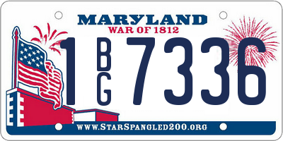 MD license plate 1BG7336