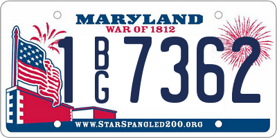 MD license plate 1BG7362