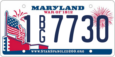 MD license plate 1BG7730