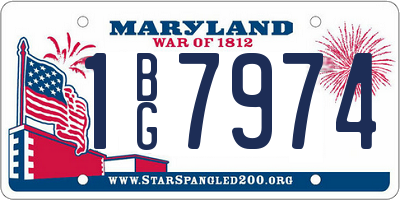 MD license plate 1BG7974