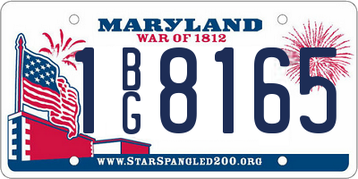 MD license plate 1BG8165