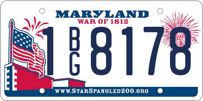 MD license plate 1BG8178