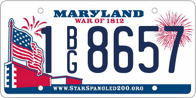 MD license plate 1BG8657