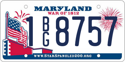 MD license plate 1BG8757